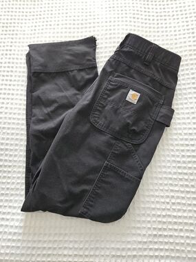 Carhartt Men's Black Flex Steel Relaxed Fit Double-Front  Pants 34x32.
